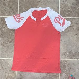 PINK brand v neck coral shirt